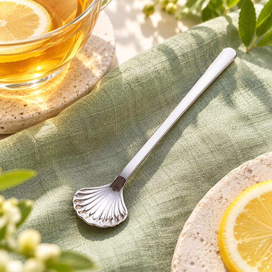 Gümüş 6’lı Çay Kaşığı sofrada – kullanım görseli