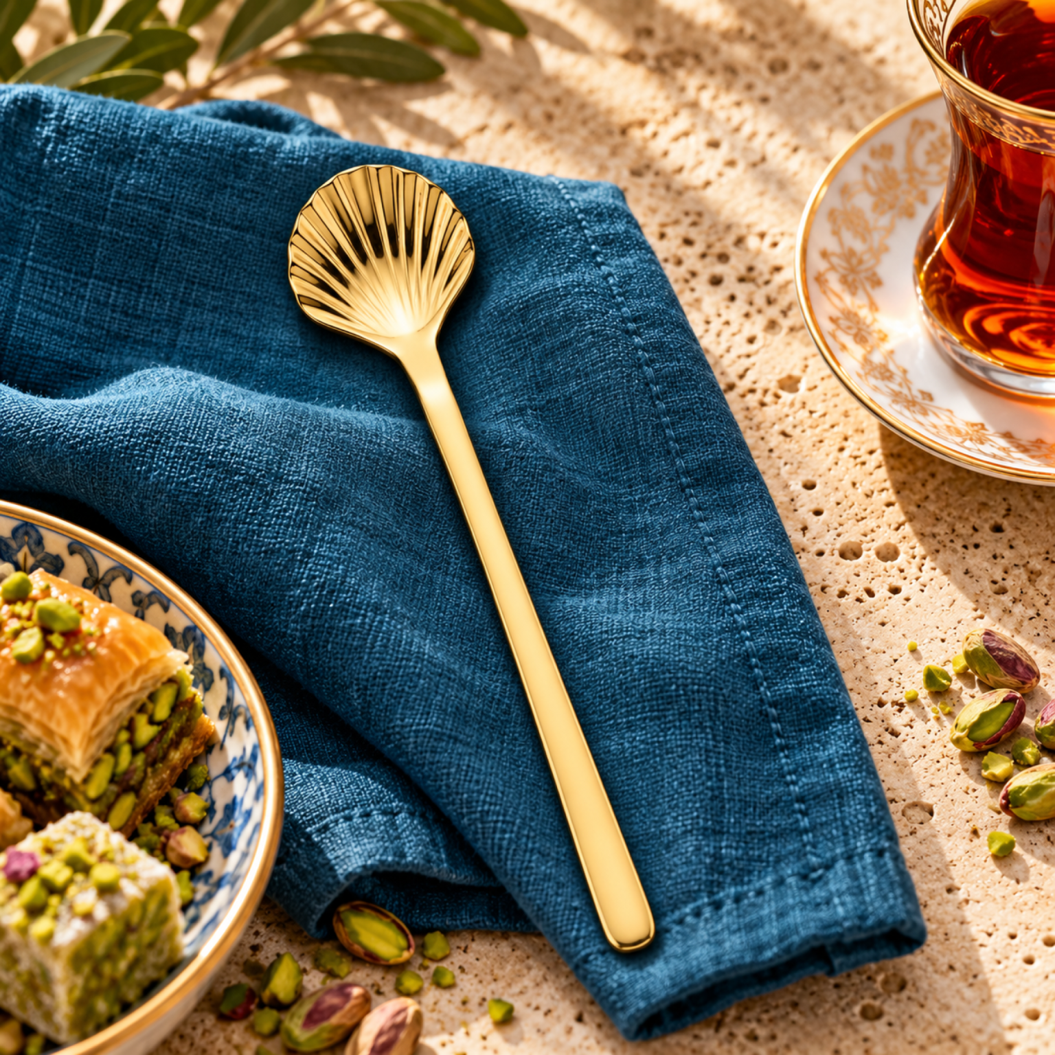 Gold 6’lı Çay Kaşığı sofrada – kullanım görseli