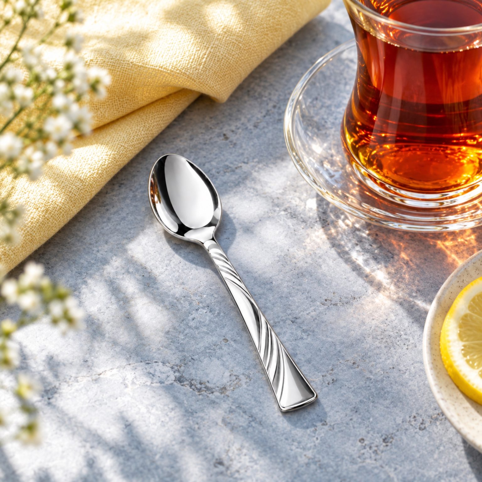 Gökkuşağı Çay Kaşığı sofrada – kullanım görseli