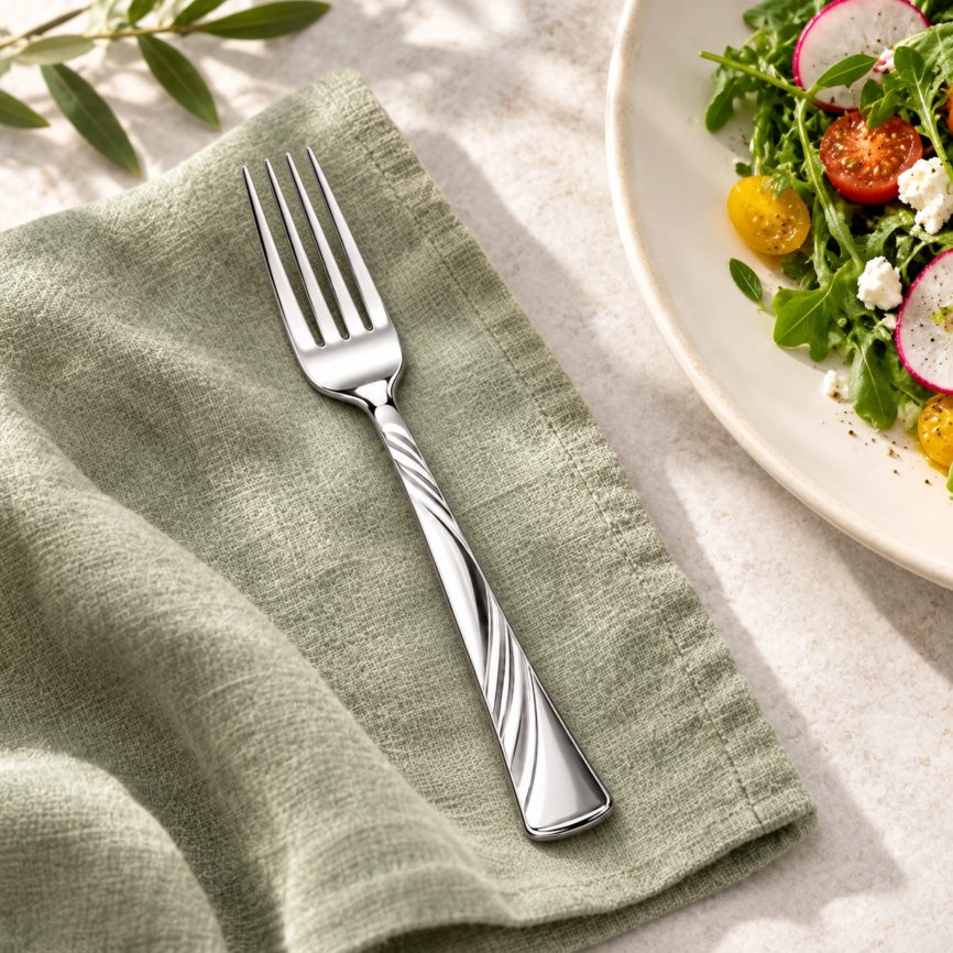 Gökkuşağı Yemek Çatalı sofrada – kullanım görseli
