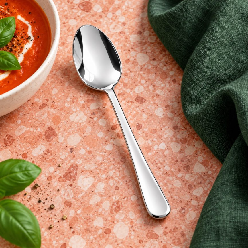 Platin Yemek Kaşığı sofrada – kullanım görseli